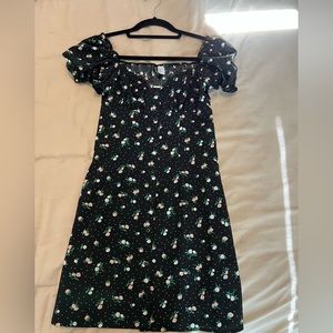 H&M black floral dress